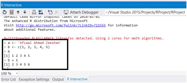 Executing commands in R Interactive Shell